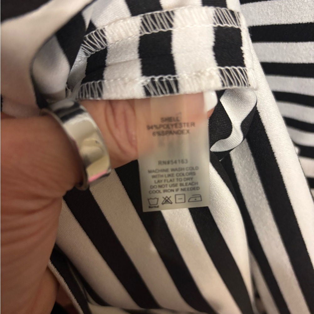 Calvin Klein Black and White Striped Mini Dress - Picture 3 of 4